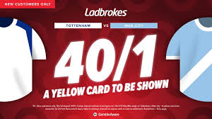 Tottenham vs Manchester City Ladbrokes betting offer: get 40-1 on a card to be shown