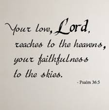 Psalm 36:5 Your love... Christian Wall Decal Quotes : Christian ... via Relatably.com