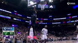 Ace Bailey gets up for the beautiful slam dunk