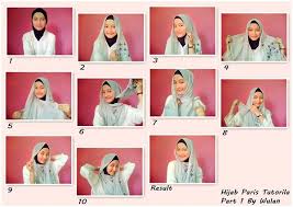 Hasil gambar untuk tutorial hijab paris