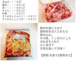 豚肉の生姜焼き 下味冷凍の画像