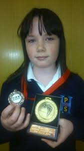 Here we have Emma Stewart from P5b and Ellie McAllister from P4b with their medals from the Bushido Karate Association Championships 2014. - Emma-Stewart-Karate