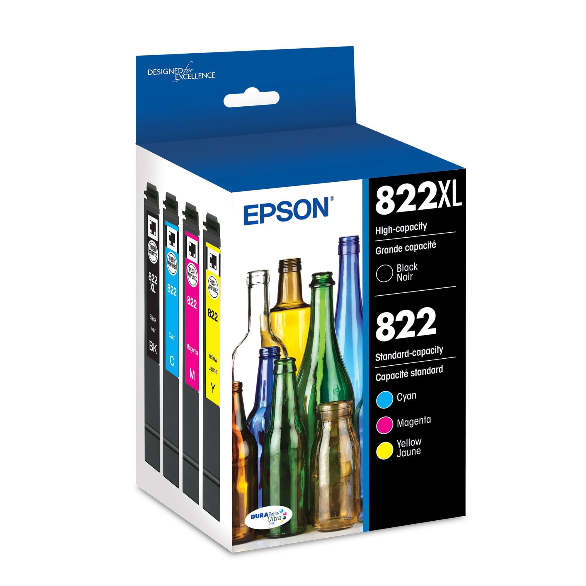 Epson T822XL-BCS DURABrite Ultra High-Yield/Standard Ink