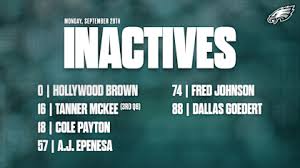 Eagles at Bears Inactives