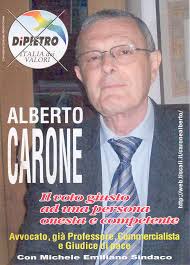 PROFILO PERSONALE DEL CANDIDATO ALBERTO CARONE - manifesto