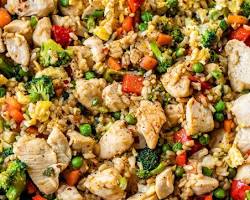 Chicken stirfry with brown rice