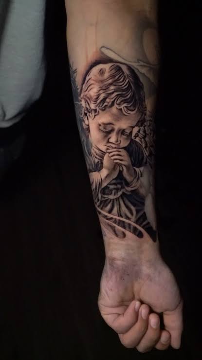 Baby angel filler & added previous flow of negative space of existing ...
