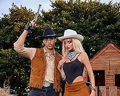 Image of Leather vest cowgirl outfit