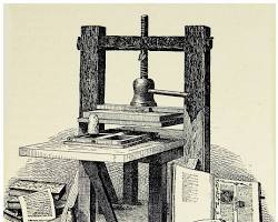 Image of printing press from the 15th century