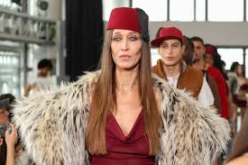 Alana Hadid, Sister of Bella and Gigi, Frees the Nipple in Sheer Red Silk for Rare Paris Fashion Week Runway Appearance