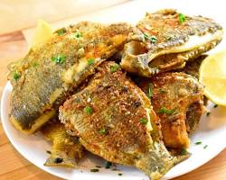 Image of Bluegill fish, Black Crappie fish, and panfried whole fish