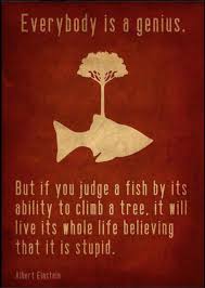 Albert Einstein Quotes Fish Meaning - everyone is a genius but if ... via Relatably.com