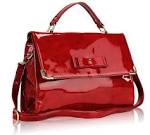 Red patent leather coach bag on Poshmark