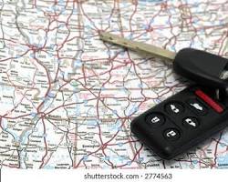 car key on a mapの画像