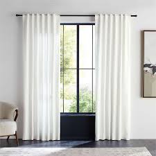 Crisp White Organic Cotton Sateen Window Curtain Panel 52"x84" | Crate & Barrel