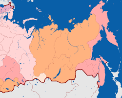 Image of map of the Russian Empire showing the division into provinces and districts