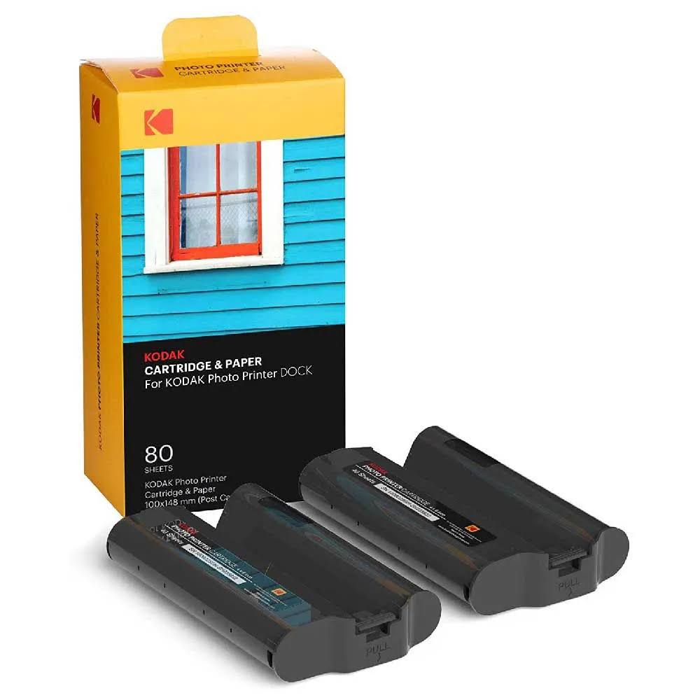 Kodak Dock Photo Printer Cartridge Phc-80 Cartridge Refill & 80 Sheets Photo Paper