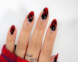 Hình ảnh về Black Red nail design