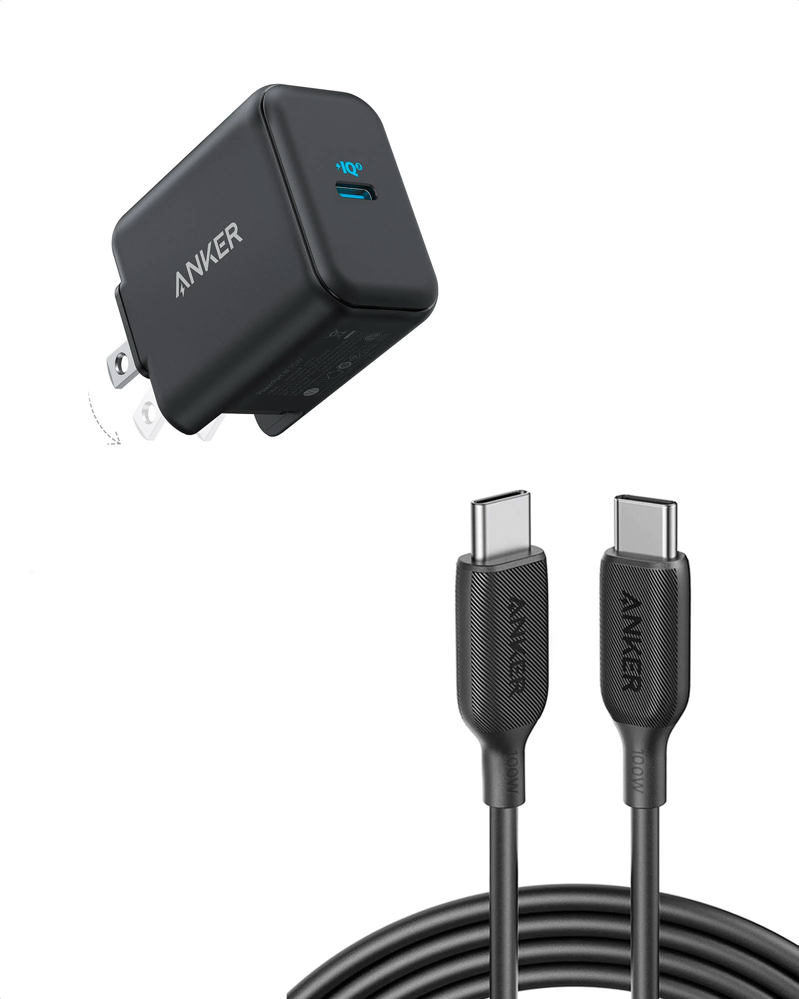 Anker 312 Charger (Ace, 25w) with USB-C to USB-C Cable