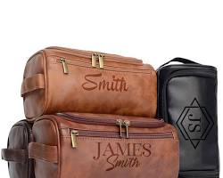 Image of Personalized Leather Travel Dopp Kit