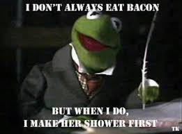 kermit the frog eats bacon funny quotes - Dump A Day via Relatably.com