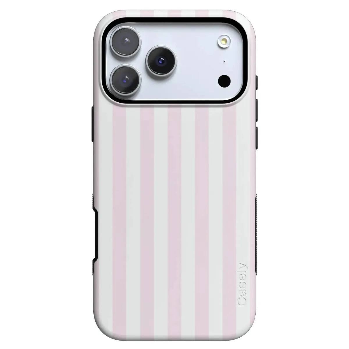 Casely iPhone 17 Pro Compatible with MagSafe Pink Stripes