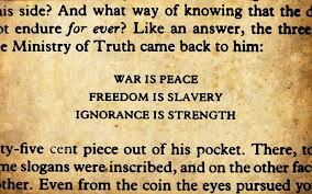 War is peace Freedom is slavery Ignorance is strength | English ... via Relatably.com