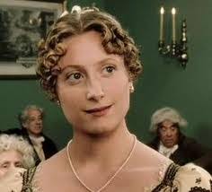 Samantha Harker as Jane Bennet (1995 BBC P&amp;P): probably closest in physical type of Janes thus far, in typical overt expression — and green ribbon - samanthaharkerasjane