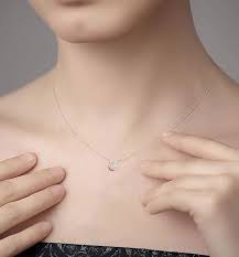 Amazon.com: DZON 14K Rose Gold 1/10ct.T.D.W Diamond Solitaire Oval-Shaped Petite Solitaire Pendant Necklace for Women(I-J, I2) : Clothing, Shoes & Jewelry
