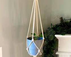 Image of finished macrame plant hanger