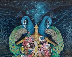 Marlene Seven Bremner alchemical oil painting Hermetic science occult visionary art, AI generated