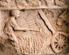 Image of Roman harvest ancient tools grain