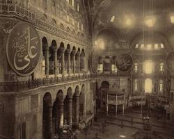 Image of Hagia Sophia interior during Ottoman Era