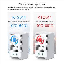Temperature Controller Mechanical Switch NO NC 0-60℃ Cabinet ...