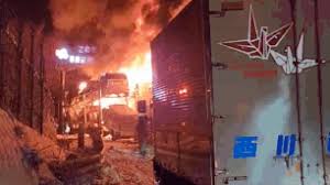 Massive highway crash in Japan: Truck collision damages 50 cars, kills 1; video shows fire and chaos