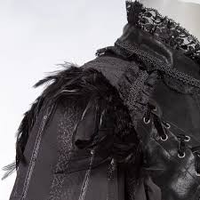 Women's Gothic Irregular Lace Splice Faux Leather Cape BLACK / S-M