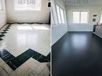 Painting floor tiles