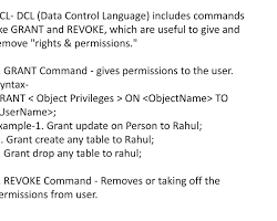 Gambar DCL commands granting permissions