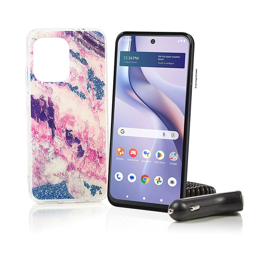 Tracfone BLU View Speed Ultra 5G w/1500 Talk/Text/Data and Accessories - Hyper Floral