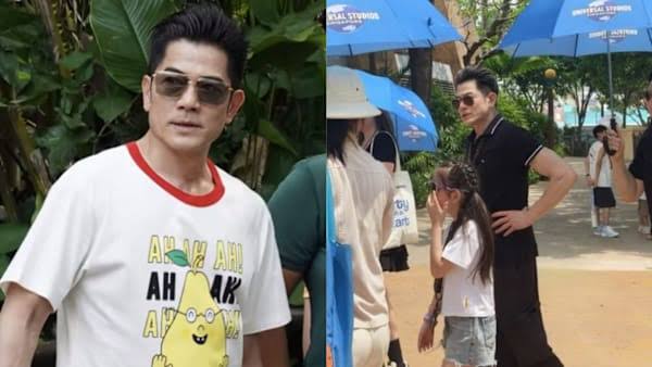 Aaron Kwok spotted with family at Universal Studios Singapore and zoo; fans say 'There's no way he's 60'