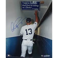 Alex Rodriguez Touching The Joe DiMaggio Quote In The Yankee ... via Relatably.com