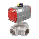 DN20 PN40 1-Piece 2-Way Pneumatic Stainless Steel Flanged ...