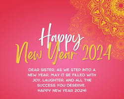 صورة New Year's Card 2024, with the phrase Happy New Year! May this year bring you all the joy, happiness, and success you deserve.