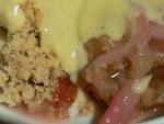 Rhubarb and custard crumble