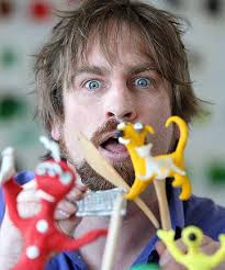 CLAY-TASTIC: Animator and comedian Guy Capper holds some of the plasticine moulds he uses for stop motion animation. - 6691239