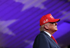 Donald Trump speaking at a campaign rally in North Carolina