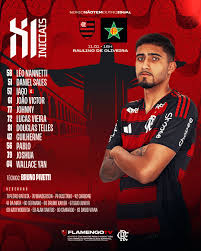 SAIU! Com Wallace Yan, Flamengo divulga escalação para jogo contra a Portuguesa, no Carioca