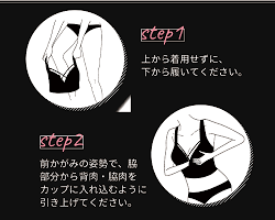 アップミースタイリングブラの正しい着用方法の画像