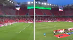 Albanian fans booed the Israeli national anthem