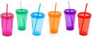 Bulk Double-Wall Plastic Tumblers with Straws, oz. at DollarTree